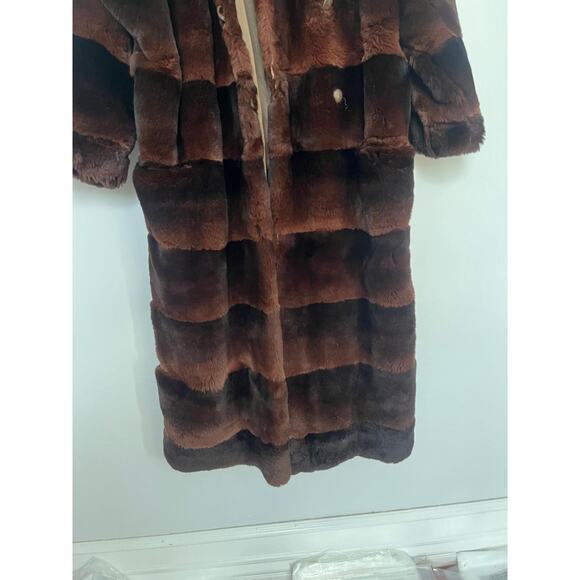 Robert Mann Furs Coat Women Large‎ Brown Mink Full Length Real Fur Vintage - Picture 11 of 12